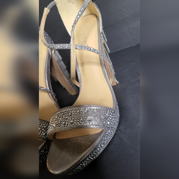 Silver embellished heels with fringe - Picture 2 of 16